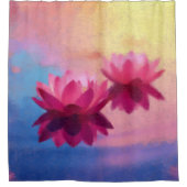 カラフル抽象芸術蓮の花 シャワーカーテン (正面)