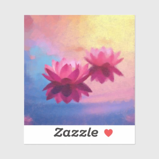 カラフル抽象芸術蓮の花 シール (シート)