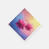 カラフル抽象芸術蓮の花 スタンダードカクテルナプキン (角)