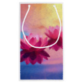 カラフル抽象芸術蓮の花 スモールペーパーバッグ (裏面)