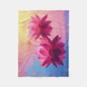 カラフル抽象芸術蓮の花 フリースブランケット (正面)