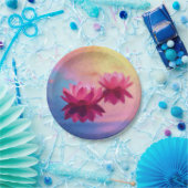 カラフル抽象芸術蓮の花 ペーパープレート (パーティー)