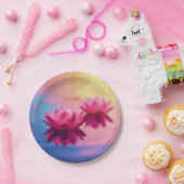 カラフル抽象芸術蓮の花 ペーパープレート (パーティー)