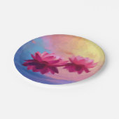 カラフル抽象芸術蓮の花 ペーパープレート (アングル)