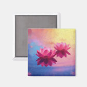 カラフル抽象芸術蓮の花 マグネット (正面/裏面)