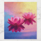 カラフル抽象芸術蓮の花 ワインラベル (シングルラベル)