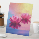 カラフル抽象芸術蓮の花 台座サイン (インサイチュ)