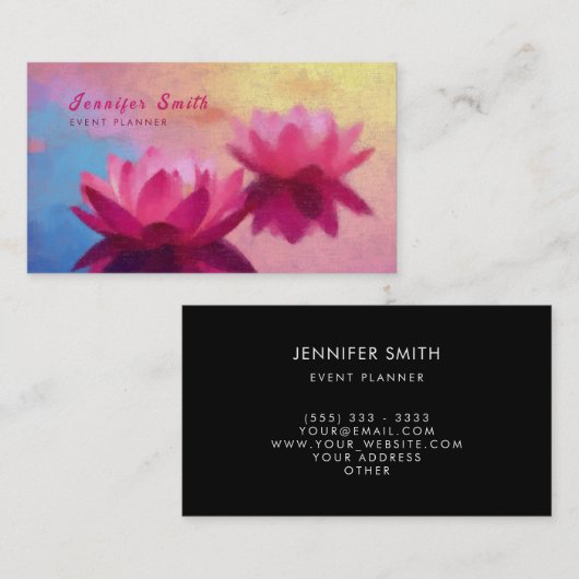 カラフル抽象芸術蓮の花 名刺 (正面/裏面)