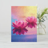 カラフル抽象芸術蓮の花 招待状 (スタンド正面)