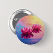カラフル抽象芸術蓮の花 缶バッジ (正面&裏面)
