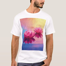カラフル抽象芸術蓮の花 Tシャツ