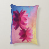 カラフル抽象芸術蓮モダン花 アクセントクッション (裏面(縦))