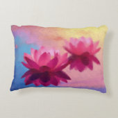 カラフル抽象芸術蓮モダン花 アクセントクッション (裏面)