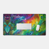カラフル抽象芸術虹の渦巻き デスクマット (キーボード&マウス)