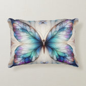 カラフル抽象芸術蝶デザイン アクセントクッション (正面)
