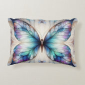 カラフル抽象芸術蝶デザイン アクセントクッション (裏面)