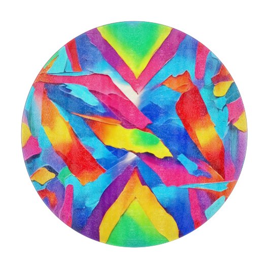 カラフル抽象芸術表現主義アート カッティングボード (正面)