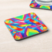 カラフル抽象芸術表現主義アート コースター (左側)