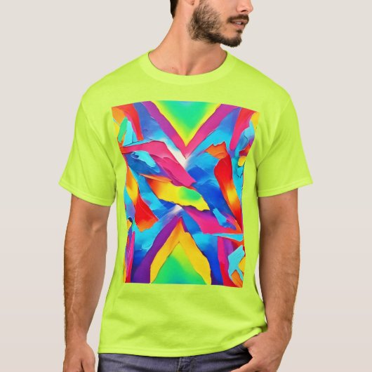 カラフル抽象芸術表現主義アート Tシャツ (正面)