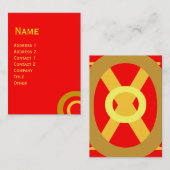 カラフル抽象芸術赤い黄色の円 名刺 (正面/裏面)