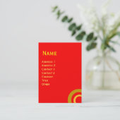 カラフル抽象芸術赤い黄色の円 名刺 (スタンド正面)