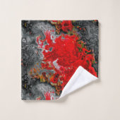 カラフル抽象芸術赤とグレーの流体の渦巻き バスタオルセット (ウォッシュタオル)