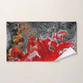 カラフル抽象芸術赤とグレーの流体の渦巻き バスタオルセット (ハンドタオル)