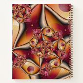 カラフル抽象芸術赤オレンジ色のファンタジーフラクタル名 ノートブック (裏面)