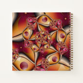 カラフル抽象芸術赤オレンジ色のファンタジーフラクタル名 ノートブック (裏面)