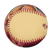 カラフル抽象芸術赤オレンジ色のファンタジーフラクタル名 野球ボール (正面左)