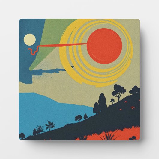 カラフル抽象芸術造園美術 フォトプラーク (正面)