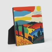 カラフル抽象芸術造園美術 フォトプラーク (正面)