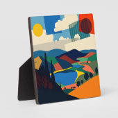 カラフル抽象芸術造園美術 フォトプラーク (正面)