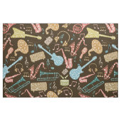 カラフル抽象芸術音楽楽器パターン ファブリック (ファットクウォーター)