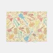 カラフル抽象芸術音楽楽器パターン フリースブランケット (正面(横))