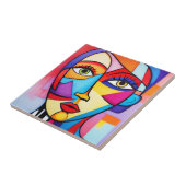 カラフル抽象芸術顔キュービズム タイル (側面)