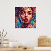 カラフル抽象芸術鮮やかイラストレーション ポスター (キッチン)