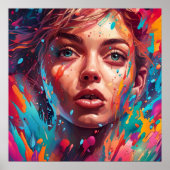 カラフル抽象芸術鮮やかイラストレーション ポスター (正面)