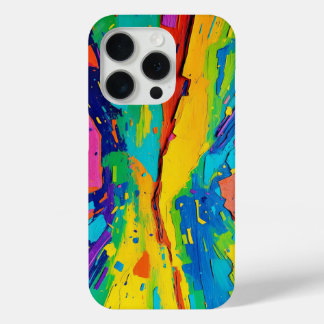 カラフル抽象芸術鮮やか絵を描ー iPhone 15 PROケース