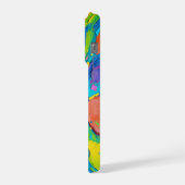 カラフル抽象芸術鮮やか絵を描ー iPhoneケース (左側面)