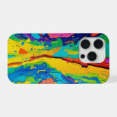 カラフル抽象芸術鮮やか絵を描ー iPhoneケース (裏面横)