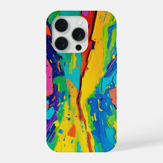カラフル抽象芸術鮮やか絵を描ー iPhoneケース (裏面)