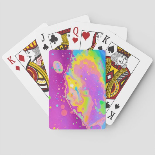 カラフル抽象芸術鮮やか芸術 トランプ (裏面)