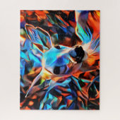 カラフル抽象芸術鹿懸命難しい挑戦 ジグソーパズル (縦)