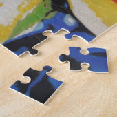 カラフル抽象芸術黄色いユリ花 ジグソーパズル (側面)