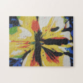 カラフル抽象芸術黄色いユリ花 ジグソーパズル (横)