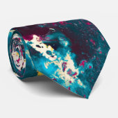 カラフル抽象芸術（ばちゃばちゃ）跳ねる絵を描ティール（緑がかった色）及びマゼンタ ネクタイ (ロール)