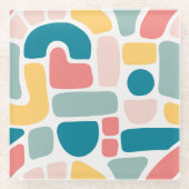 カラフル抽象芸術 ガラスコースター (正面)