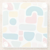 カラフル抽象芸術 ガラスコースター (裏面)