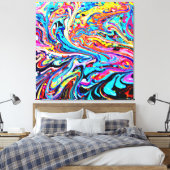 カラフル抽象芸術 キャンバスプリント (インサイチュ (寝室))
